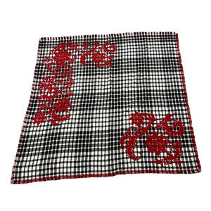Steve Madden Plaid Floral Oversized Blanket Scarf 54” x 54” Acrylic Reversible